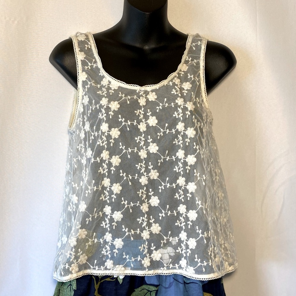 Paper Crane embroidered floral Top Tank